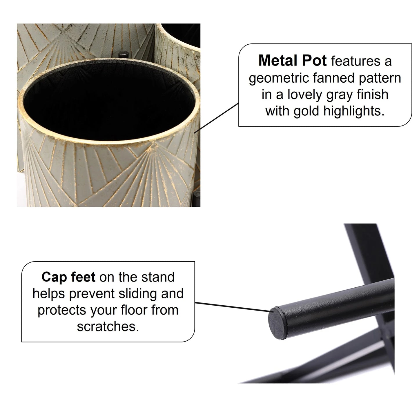 Home décor planters set for houseplants and greenery