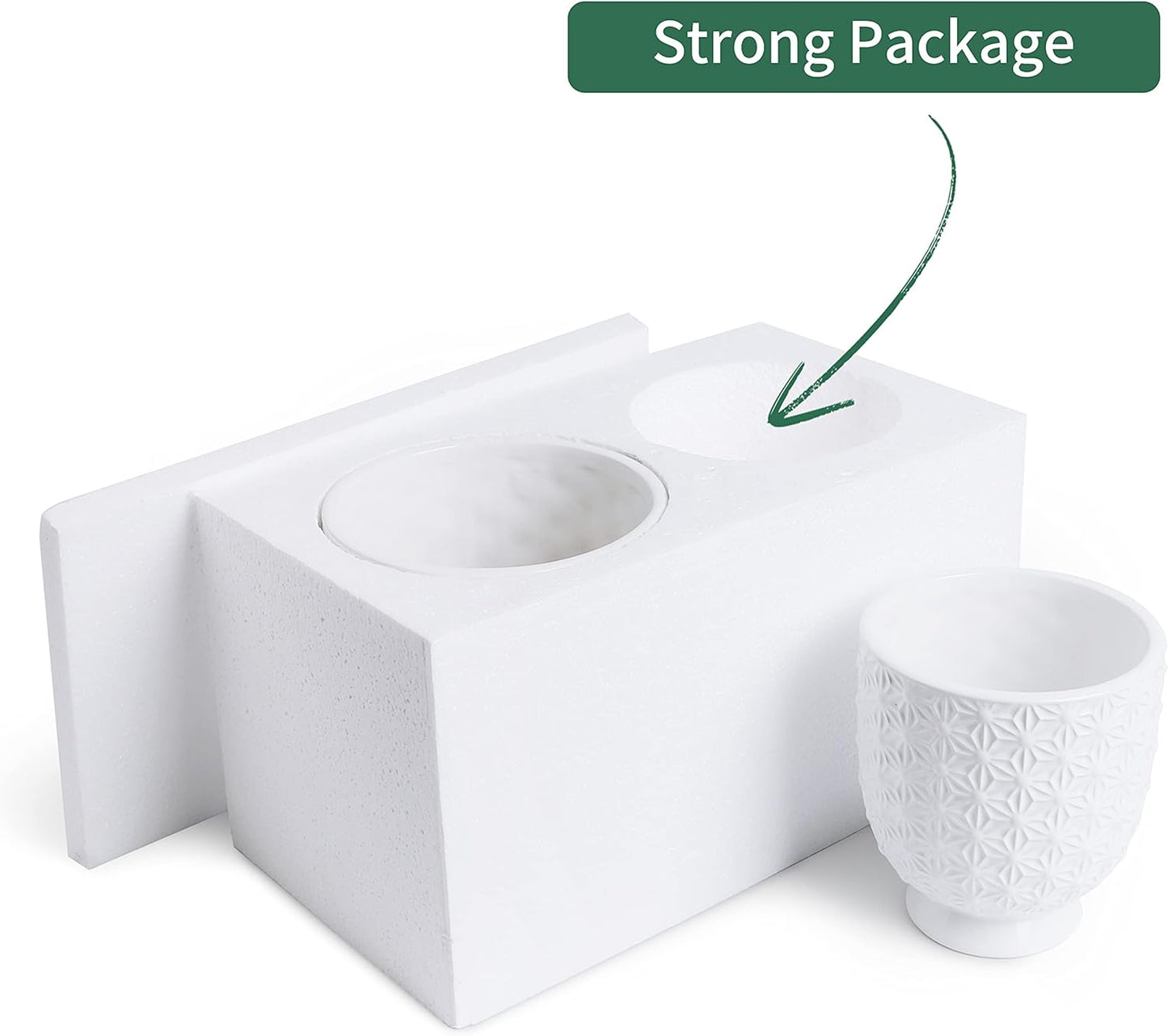 Stylish White Ceramic Planter Pots Set - 5" & 4.3" with Drainage Holes and Ice Crack Pattern for Indoor Plants