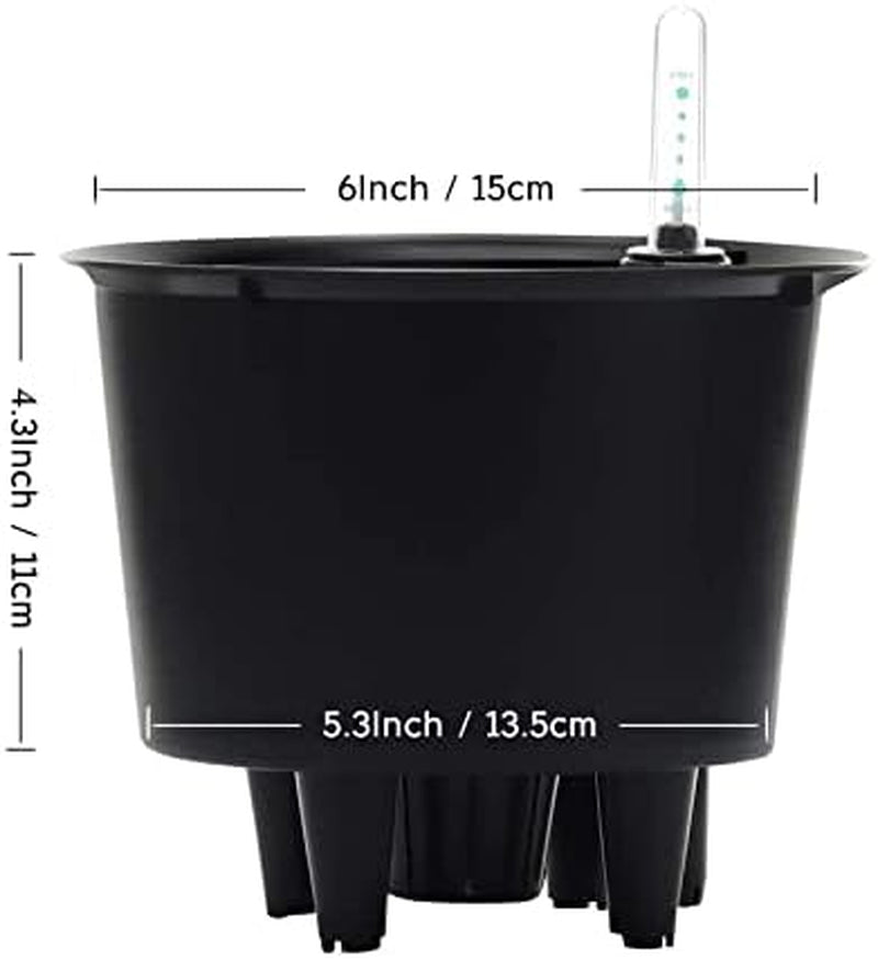 7'' round Self Watering Planter with Water Level Gauge Indoor Home Garden Modern Decorative Planter Pot for All House Plants Flowers Herbs Succulents (3, White Wthout Soil)