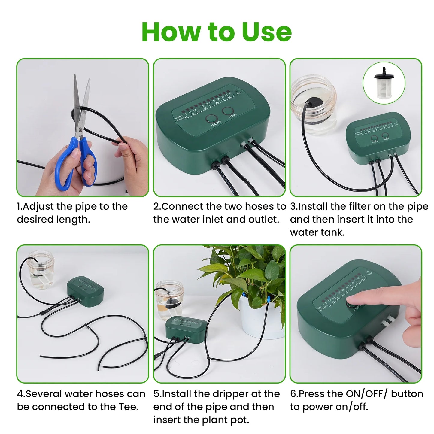 Solar Drip Irrigation System, Automatic Drip Irrigation Kit with Sensor Timer 12 Timing Modes, for Garden Plant Watering Devices