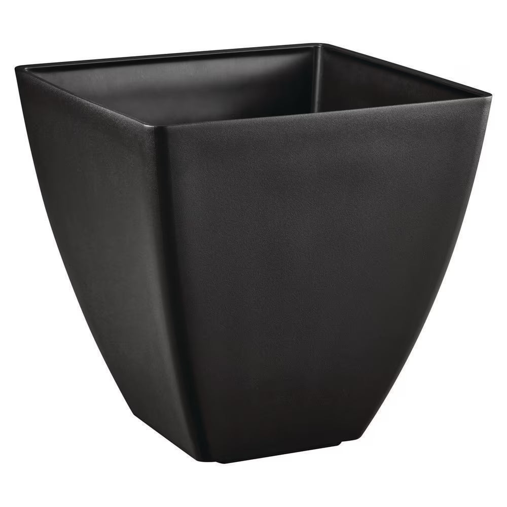 13 In. Tallulah Black Modern Recycled Materials Slate Square Planter (13 In. L X 13 In. W X 13 In. H)