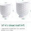 Stylish White Ceramic Planter Pots Set - 5" & 4.3" with Drainage Holes and Ice Crack Pattern for Indoor Plants