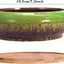 Succulent Pots - 7.3 Inch Large Succulent Planters Pots with Drainage Pack of 2, Ceramic Bonsai Pots with Trays Shallow Planters for Indoor Cactus Flower Plants