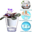 3 Packs 7" Large Clear Self-Watering Planters African Violet Pots Plastic Plant Pots Wicking Flower Pots for Indoor Plants, Herbs, African Violet, Ocean Spider Plant, Orchid Pot, Clear and White