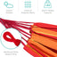 2-Person Indoor Outdoor Brazilian-Style Cotton Double Hammock Bed W/Portable Carrying Bag - Orange