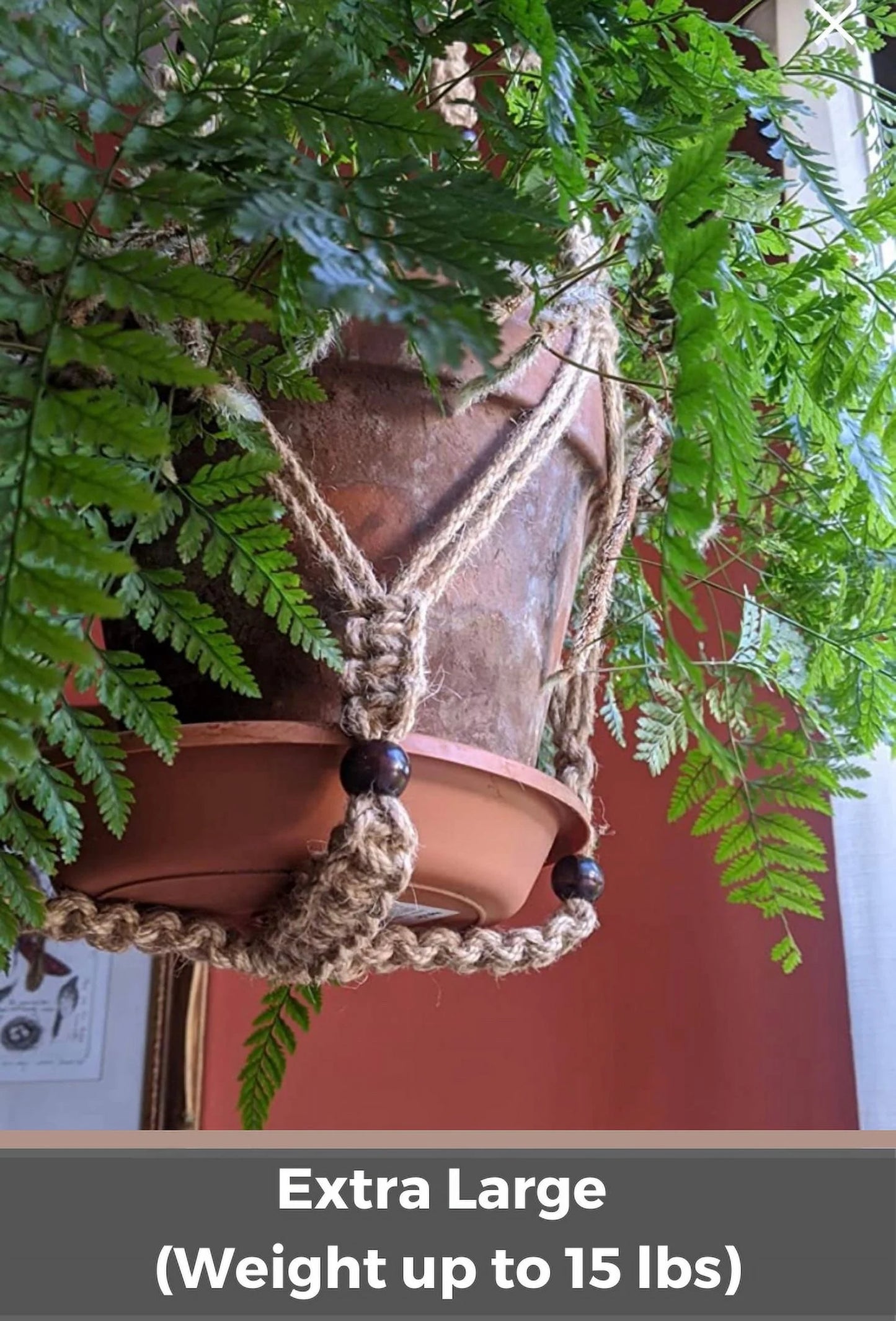 2PACK 43 Inches Macrame Planter Hanger Large for up to 12 Inch Pot + Swag Hook | Extra Long, No Tassel, Jute Rope | Hanging Planter for Indoor Plants, No Pot/Plant Included (Brown)