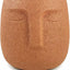 Brown Cement Head Planter - Unique Face Flower Pot with Drainage for Succulents and Plants
