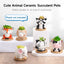 Adorable 6-Piece Ceramic Succulent Pot Set with Drainage - Cute Animal Planters for Indoor Home Décor