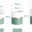 Stylish 4.7 Inch Ceramic Plant Pots for Home & Office - Matte Finish with Drainage Hole (Green, White & Gold Stripe)
