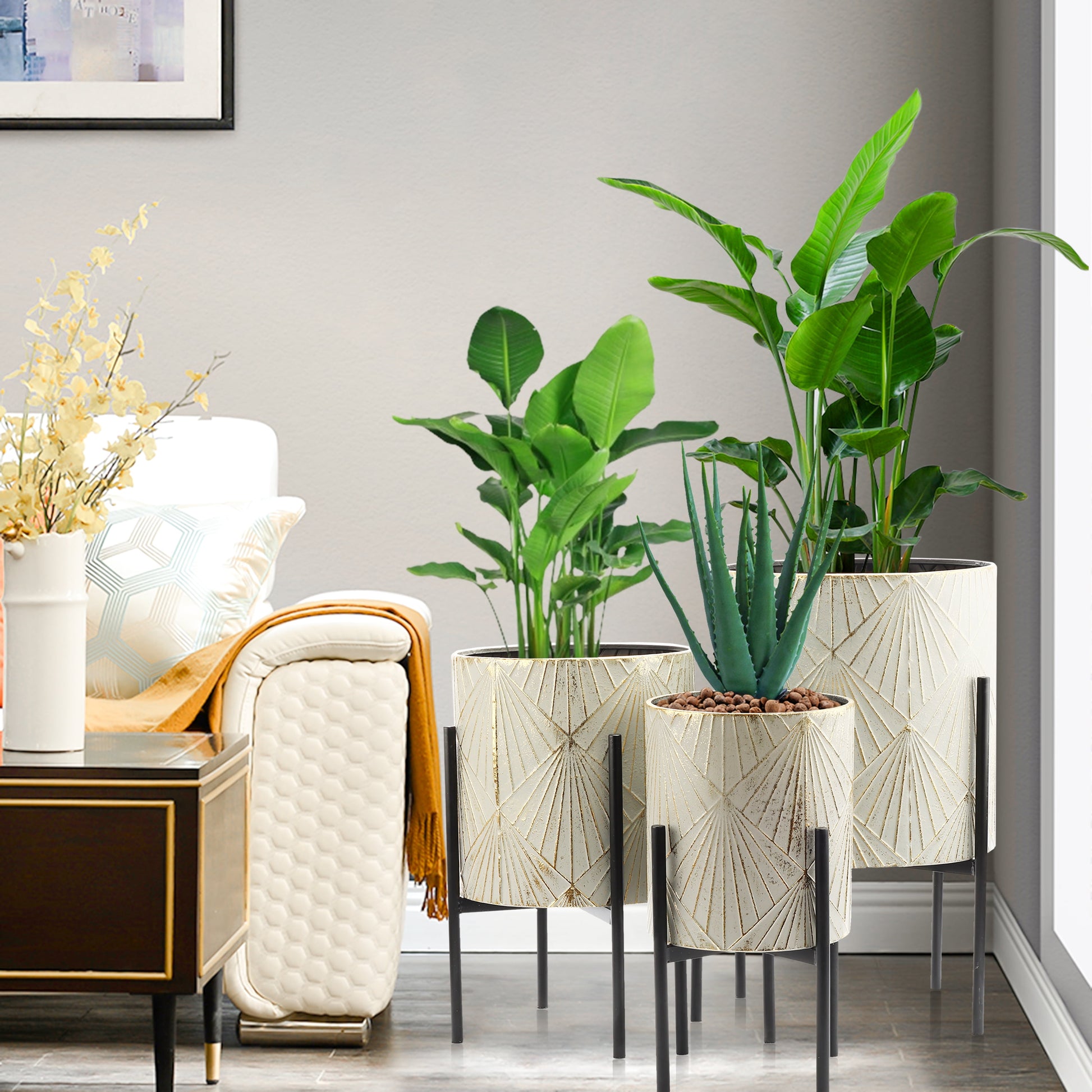 Decorative cachepot planters for living room décor


