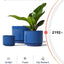 Ceramic Plant Pots, 4.3"+5.3"+6.8" Flower Pots with Drainage Hole & Saucer, Pack of Three Planter, Sapphire Blue
