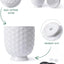 Stylish White Ceramic Planter Pots Set - 5" & 4.3" with Drainage Holes and Ice Crack Pattern for Indoor Plants