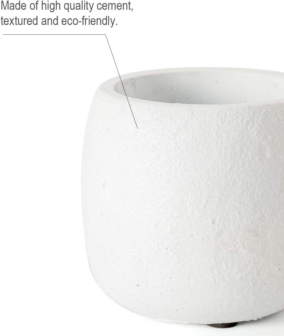 Head Design Planter Pot with Drainage Hole, Elegant Cement Face Planter for Flower (Grey)
