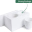 Stylish White Ceramic Planter Pots Set - 5" & 4.3" with Drainage Holes and Ice Crack Pattern for Indoor Plants