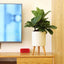 Planter Pot Smart Self Watering Pots, 7.3 in W / 4.3 in D Indoor Flower Pot with Stand Water Shortage Alarm Drainage System (Grey