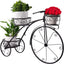 Tricycle Plant Stand: Parisian Style Flower Pot Cart Holder, Ideal Gift for Plant Lovers, Black