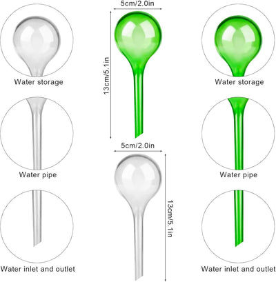 12 PCS Plant Watering Globes, Automatic Self Watering Bulbs Clear PVC Ball Plant Watering Device Drip Irrigation Water Globes for Indoor Outdoor Plants