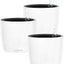 7'' round Self Watering Planter with Water Level Gauge Indoor Home Garden Modern Decorative Planter Pot for All House Plants Flowers Herbs Succulents (3, White Wthout Soil)