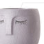 Head Design Planter Pot with Drainage Hole, Elegant Cement Face Planter for Flower (Grey)