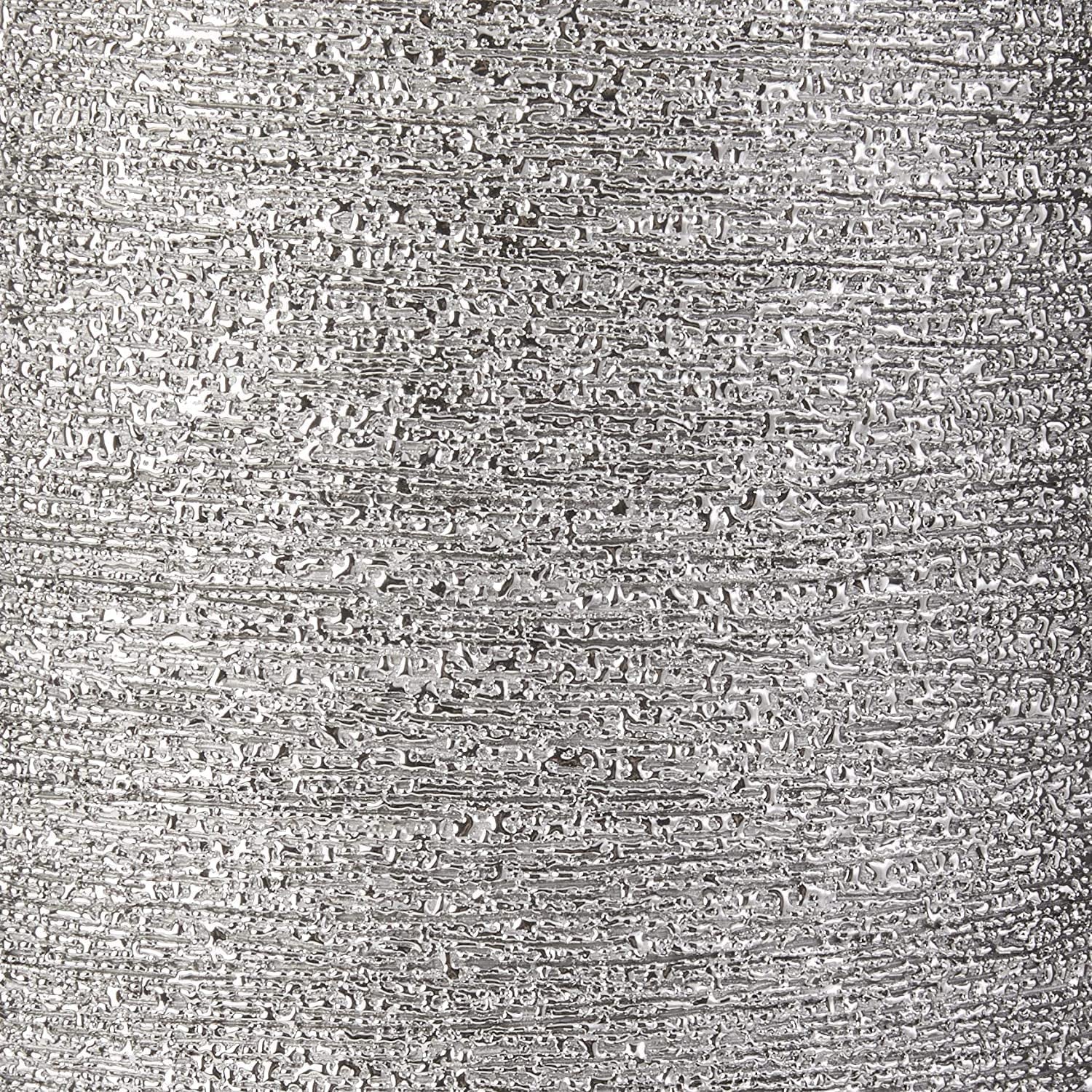 7 Inch Ceramic Pot for Plants - Textured Silver Plant Pot with Gloss White Interior, No Drainage Hole Watertight Design, Luxe Design for Indoor Plants (Brava Ceramic Plant Pots Indoor)