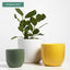 7 Inch (Set of Two) Grey Ceramic Planter. Contour Plant Pot for House Plants and Indoor Plants (Drainage + Stopper Included).