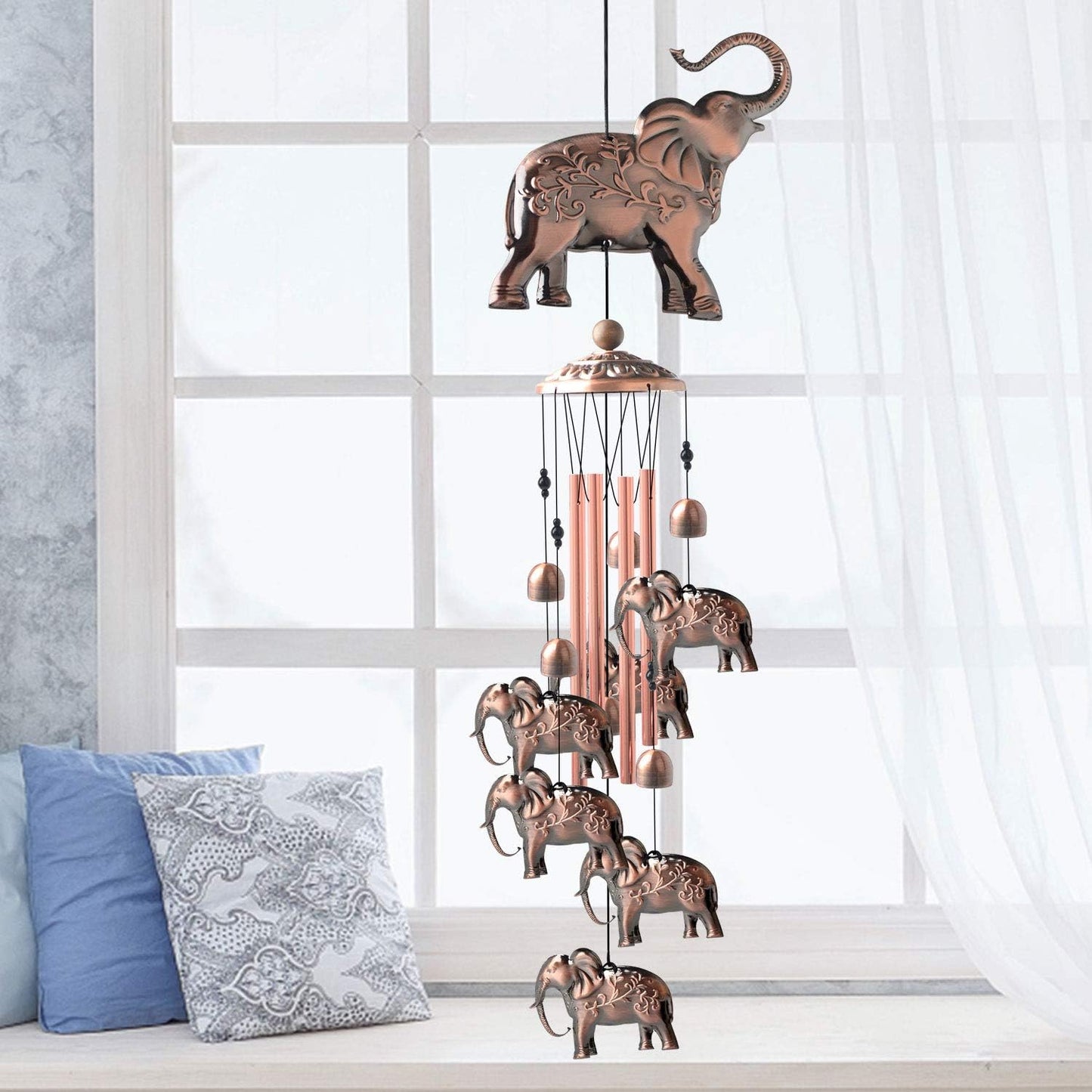 Elephant Copper Wind Chimes for Outdoor Elephant Gift Wind Chimes Garden Decorations Outdoor Christmas Wind Chime Birthday Gifts for Mom Gift for Grandma