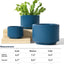 Elegant Navy Ceramic Plant Pots Set of 3 - Large Indoor/Outdoor Planters with Drainage Holes, Perfect for All Your Home & Garden Flowers