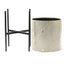 Set of 3 Gray and Indoor flower pots on stands – perfect for houseplants

 Metal Cachepot Planters with Black Stand