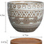 5.5In Geometry Ceramic Planter Large round Succulent Planter Flower Pot Indoor and Outdoor Brown Set of 2