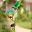42''H Hummingbird Solar Garden Lights, Outdoor Metal Flower Solar Yard Stake Lights for Lawn Patio Garden Decor, Gifts for Mom Grandma