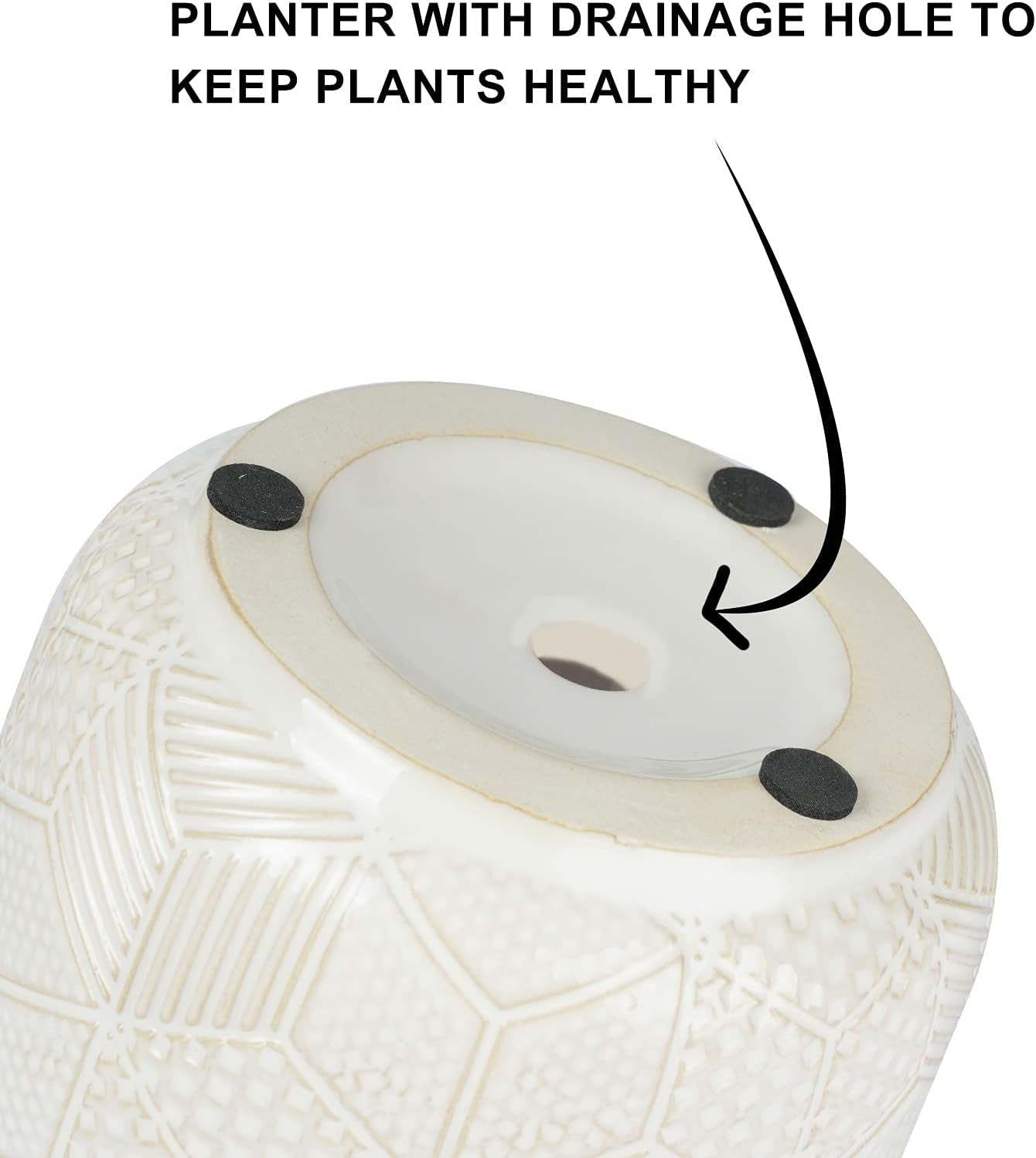 5.5 Inch Ceramic Planter with Drainage Hole and Saucer round Blue Flower Plant Pot for Indoor Plants Set of 2