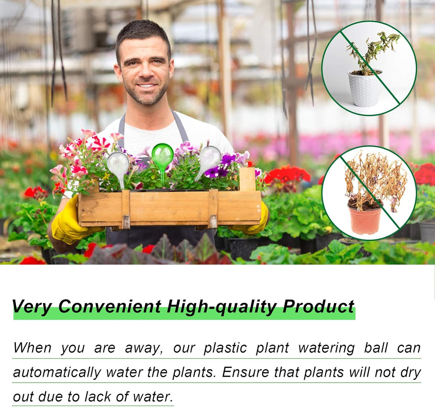 12 PCS Plant Watering Globes, Automatic Self Watering Bulbs Clear PVC Ball Plant Watering Device Drip Irrigation Water Globes for Indoor Outdoor Plants