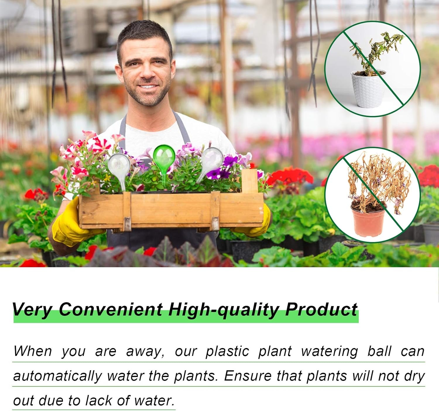 12 PCS Plant Watering Globes, Automatic Self Watering Bulbs Clear PVC Ball Plant Watering Device Drip Irrigation Water Globes for Indoor Outdoor Plants