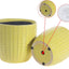 Vibrant Lemon Yellow Ceramic Plant Pots - Set of 2 (6.5" & 5.5") with Drainage Holes for Indoor Plants