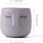 Head Design Planter Pot with Drainage Hole, Elegant Cement Face Planter for Flower (Grey)