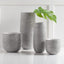 7 Inch Ceramic Pot for Plants - Textured Silver Plant Pot with Gloss White Interior, No Drainage Hole Watertight Design, Luxe Design for Indoor Plants (Brava Ceramic Plant Pots Indoor)