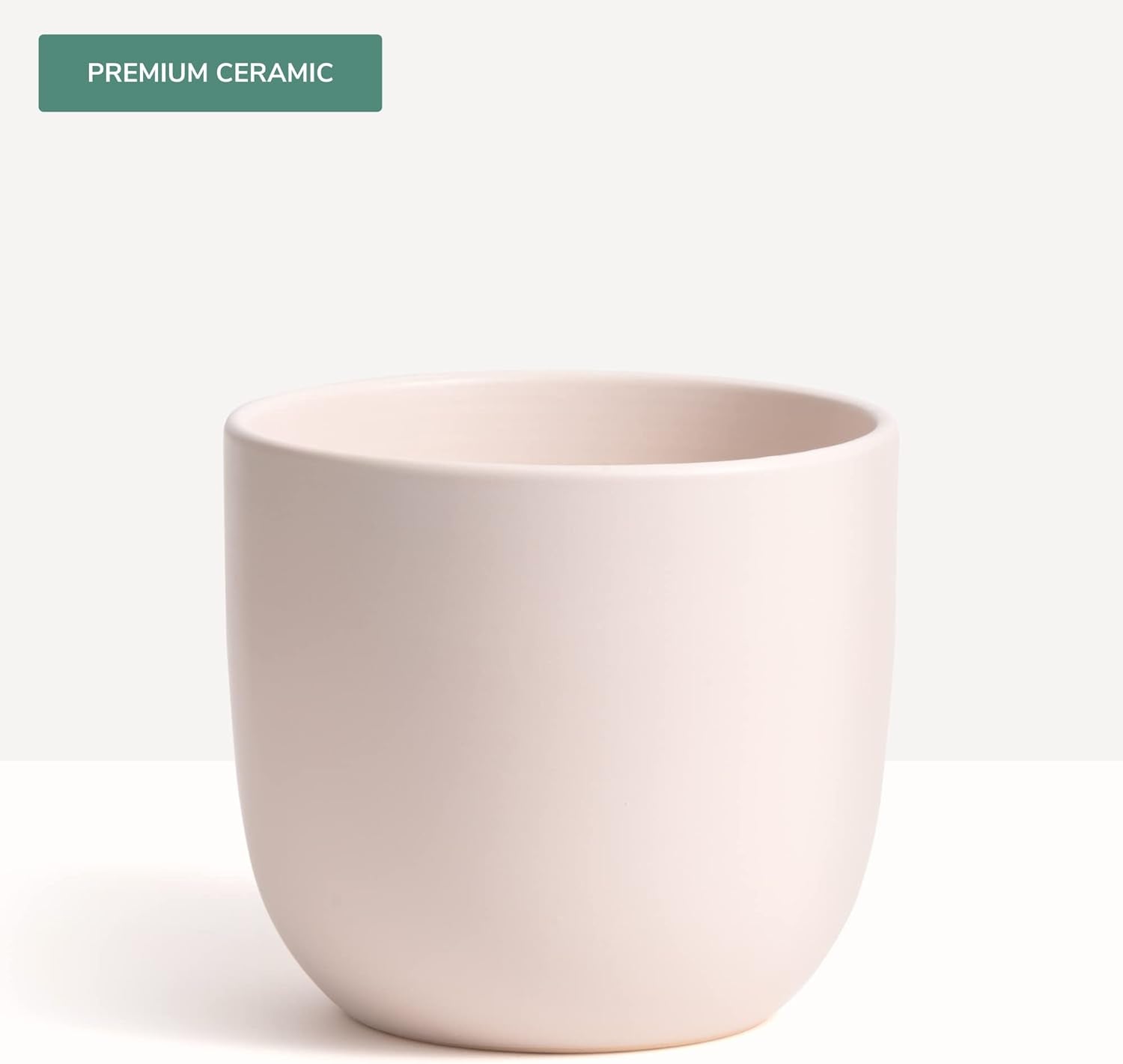 5 Inch (Set of Two) Pink Ceramic Planter. Contour Plant Pot for House Plants and Indoor Plants (Drainage + Stopper Included).