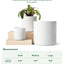 Set of 3 (10"+8"+6") Plant Pots with Drainage Hole & Plug for Indoor & Patio Decor, White Indoor Planters