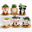 Mini Animal Planters – 3" Ceramic (Set of 6)