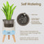 Planter Pot Smart Self Watering Pots, 7.3 in W / 4.3 in D Indoor Flower Pot with Stand Water Shortage Alarm Drainage System (Grey