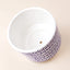 Blue Planter with Stand - 7.3 Inch Retro round Decorative Flower Pot Indoor with Wood Planter Holder, Blue and White, Home Decor Gift