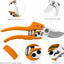 Professional Orange Garden Pruners, Tree Trimmers, Bypass Secateurs, Hand Pruner, Gardening Shears Clippers
