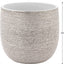 7 Inch Ceramic Pot for Plants - Textured Silver Plant Pot with Gloss White Interior, No Drainage Hole Watertight Design, Luxe Design for Indoor Plants (Brava Ceramic Plant Pots Indoor)
