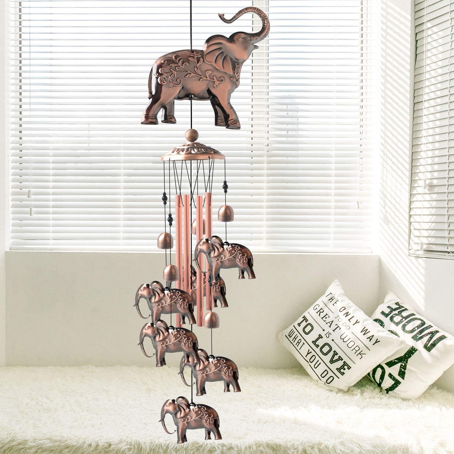 Elephant Copper Wind Chimes for Outdoor Elephant Gift Wind Chimes Garden Decorations Outdoor Christmas Wind Chime Birthday Gifts for Mom Gift for Grandma