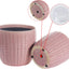Chic Pink Ceramic Plant Pots - Set of 6.5" & 5.5" Indoor Planters with Drainage Holes
