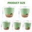 Set of 5 Green Self Watering Plastic Plant Pots with Drainage Holes - Eco-Friendly Indoor/Outdoor Flower Planters for Succulents, Cactus, Snake Plants - Sizes: 7", 6.5", 6", 5.5", 5"