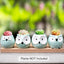 Adorable Set of 4 Turquoise Mini Owl Ceramic Succulent Planters