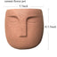 Brown Cement Head Planter - Unique Face Flower Pot with Drainage for Succulents and Plants