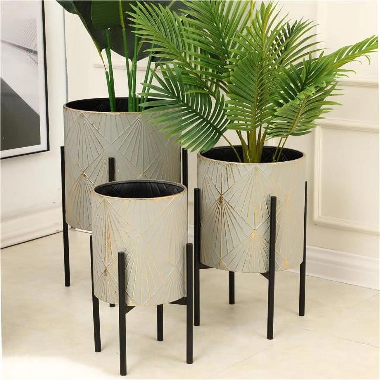 Mid-century modern plant holders for indoor plants

