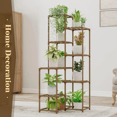 54.7" Tall Plant Stand Indoor Outdoor Corner Large Plant Shelves Wood Plant Holder for Living Corner Stands Room Outdoor Plant Rack Indoor Multiple Plants Patio Balcony